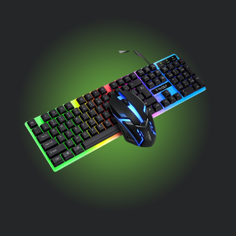 Rainbow Wired Keyboard and Mouse