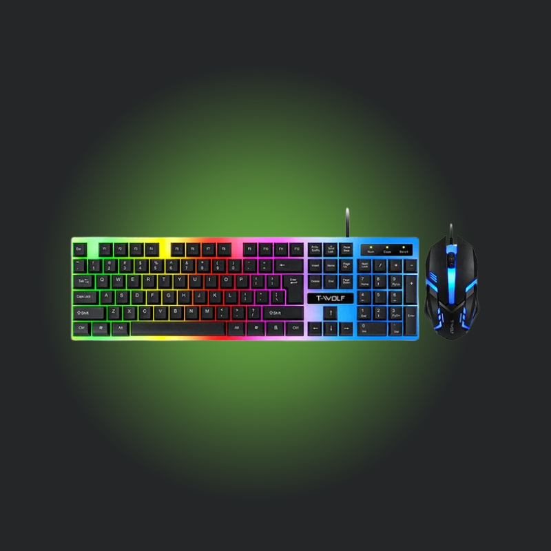 Rainbow Wired Keyboard and Mouse