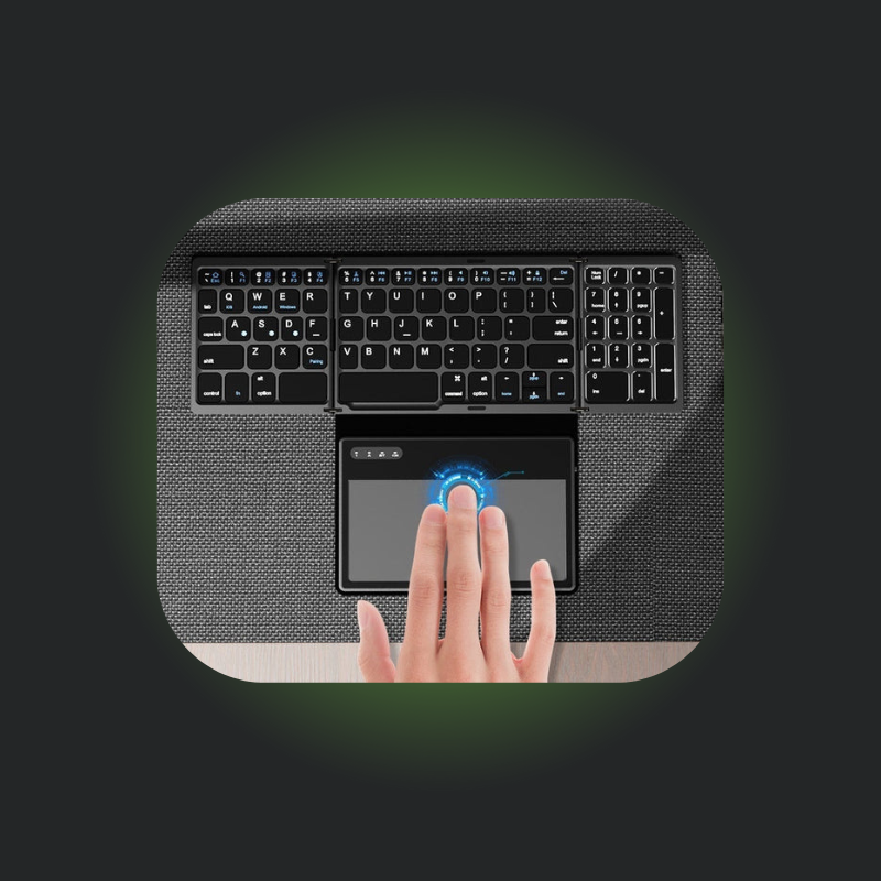 Touch Version Bluetooth Folding Keyboard Leather Casing
